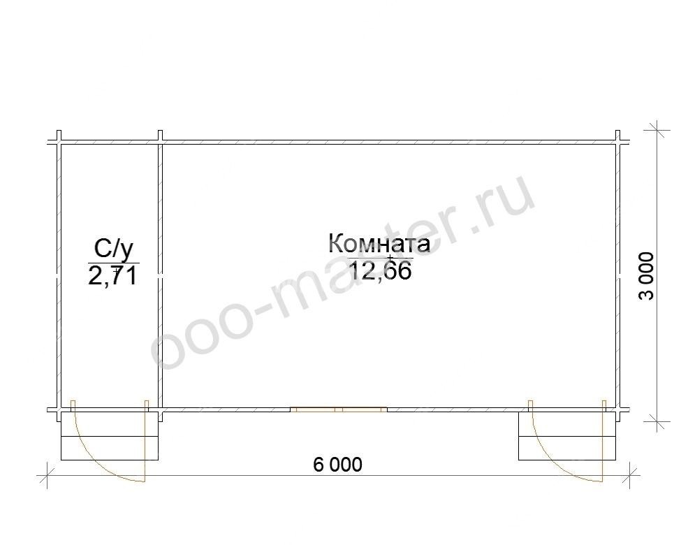 План Деревянный хозблок 6х3