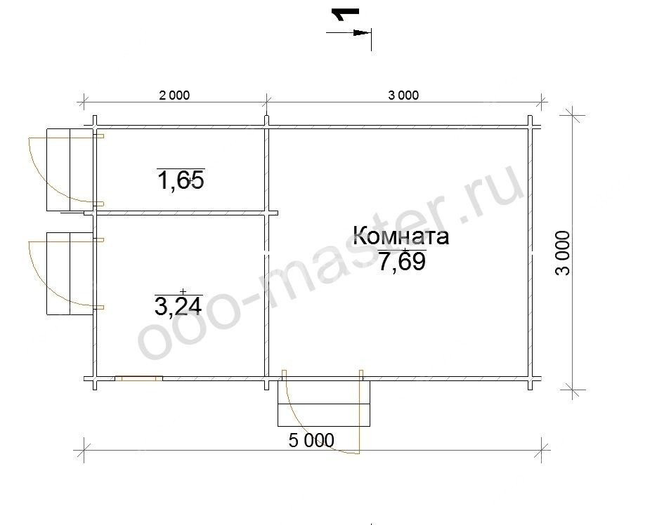План Деревянный хозблок 5х3