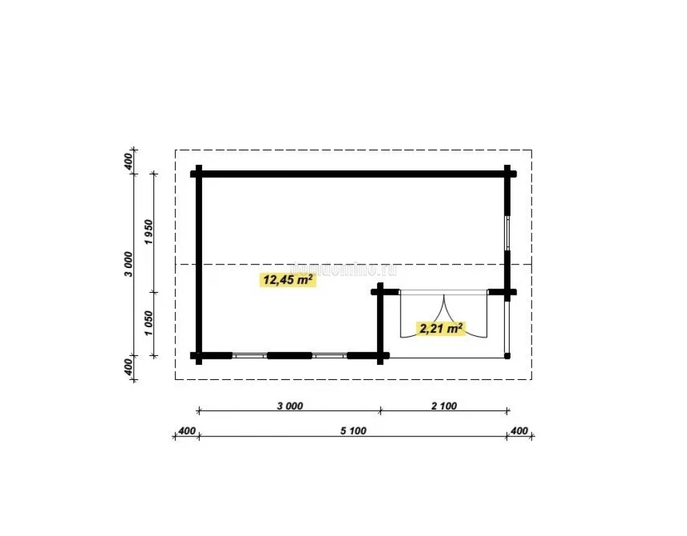 План Летний домик 5,1х3